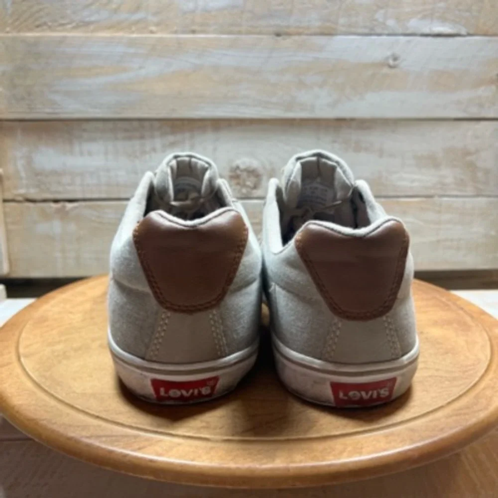 Levi's Sneakers Mens 8.5 M Beige Textile‎ Low Top Lace Up Casual Classic EUR 42